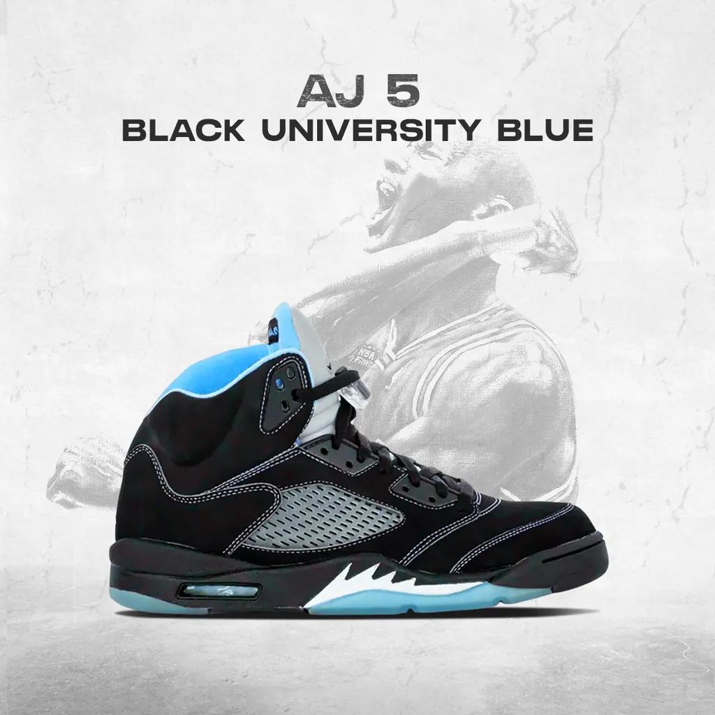 AJ 5 Black University Blue