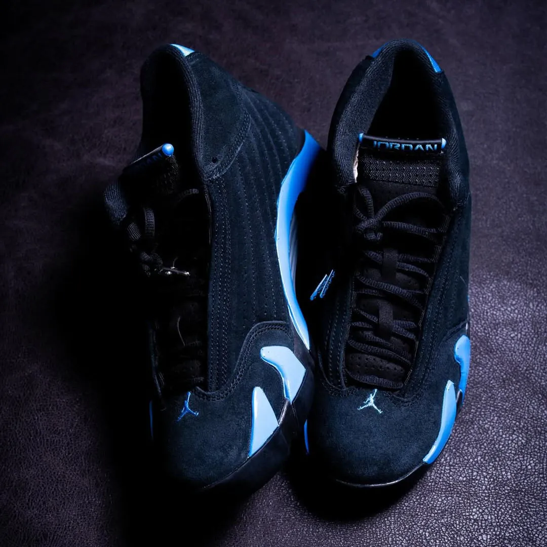 JORDAN 14 BLACK UNIVERSITY BLUE