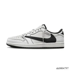 Alternative view of Travis Scott x AJ 1 Low Black White Phantom Shoes Sneakers – nk0004797