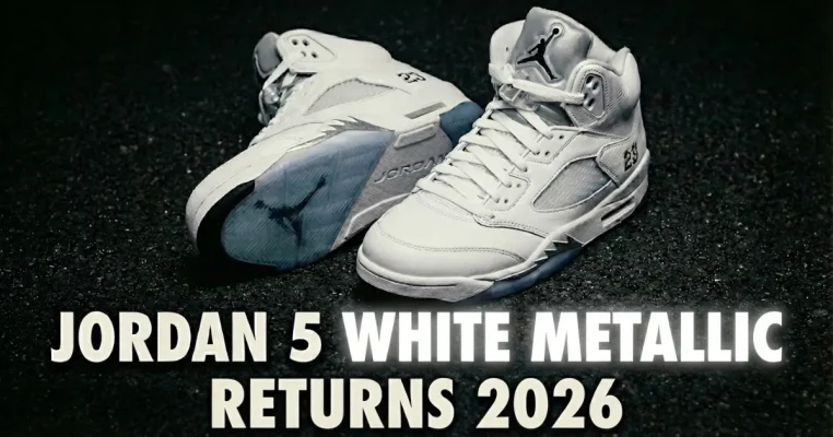 Jordan 5 White Metallic returns 2026