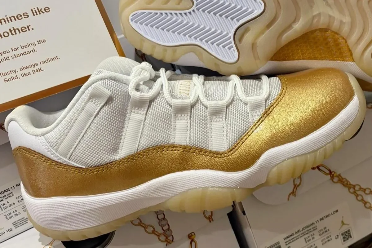 Jordan 11 Mother's Day in side view on box