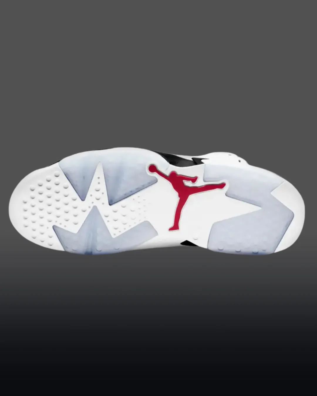 aj6 carmine bottom view