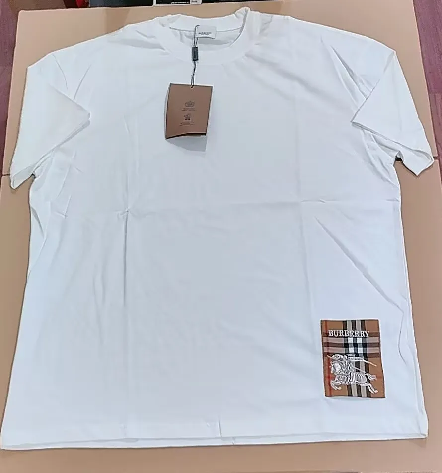 BUR Check Label T-Shirt in White - 384 - bbr0000384 - Image 7
