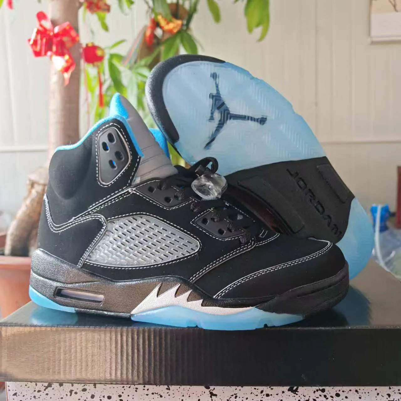 AJ 5 Black UNC/ Black Carolina Shoes Sneakers - nk0004731 - Image 5