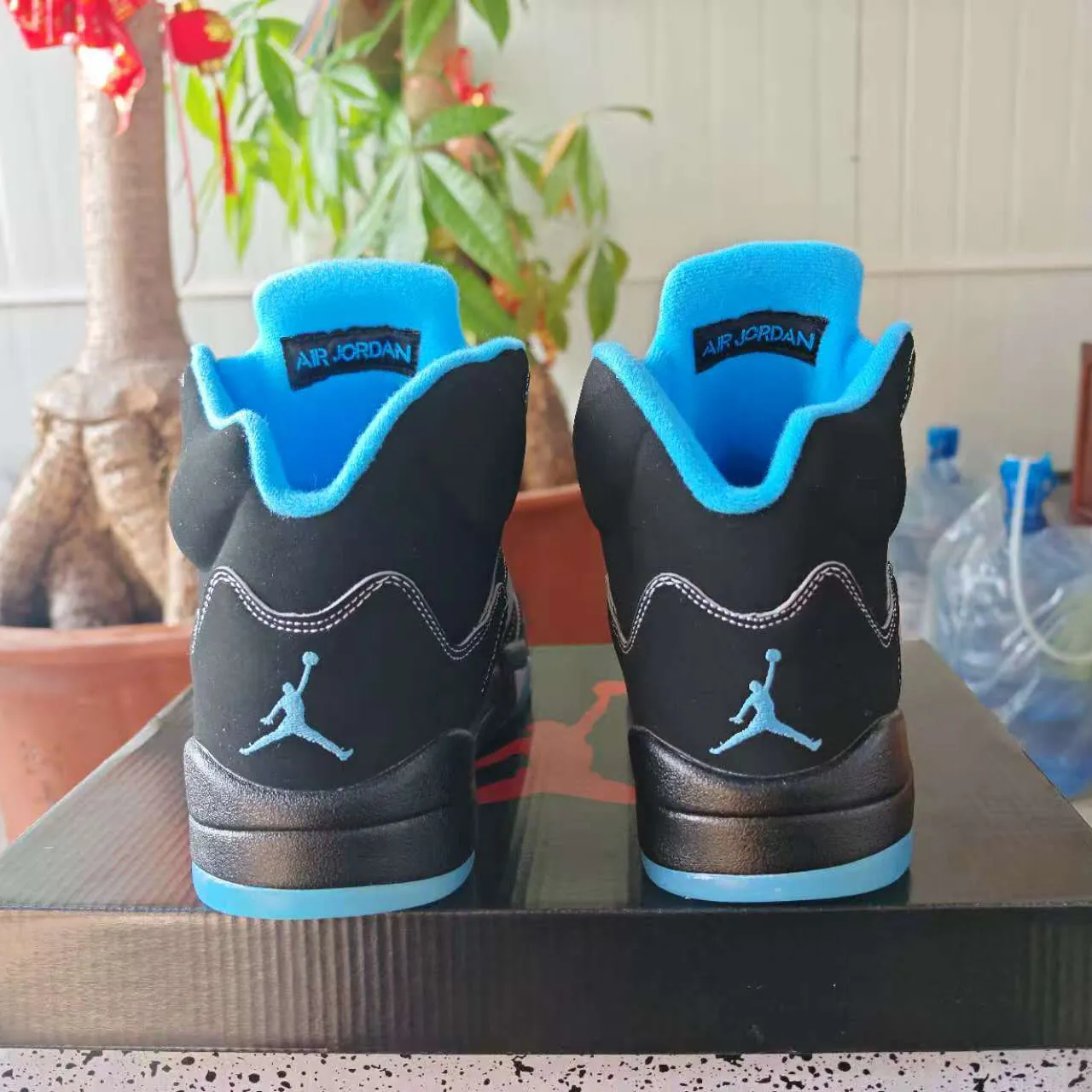 AJ 5 Black UNC/ Black Carolina Shoes Sneakers - nk0004731 - Image 3