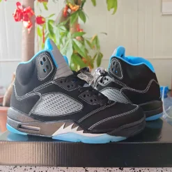 AJ 5 Black UNC/ Black Carolina Shoes Sneakers - nk0004731 - Image 4