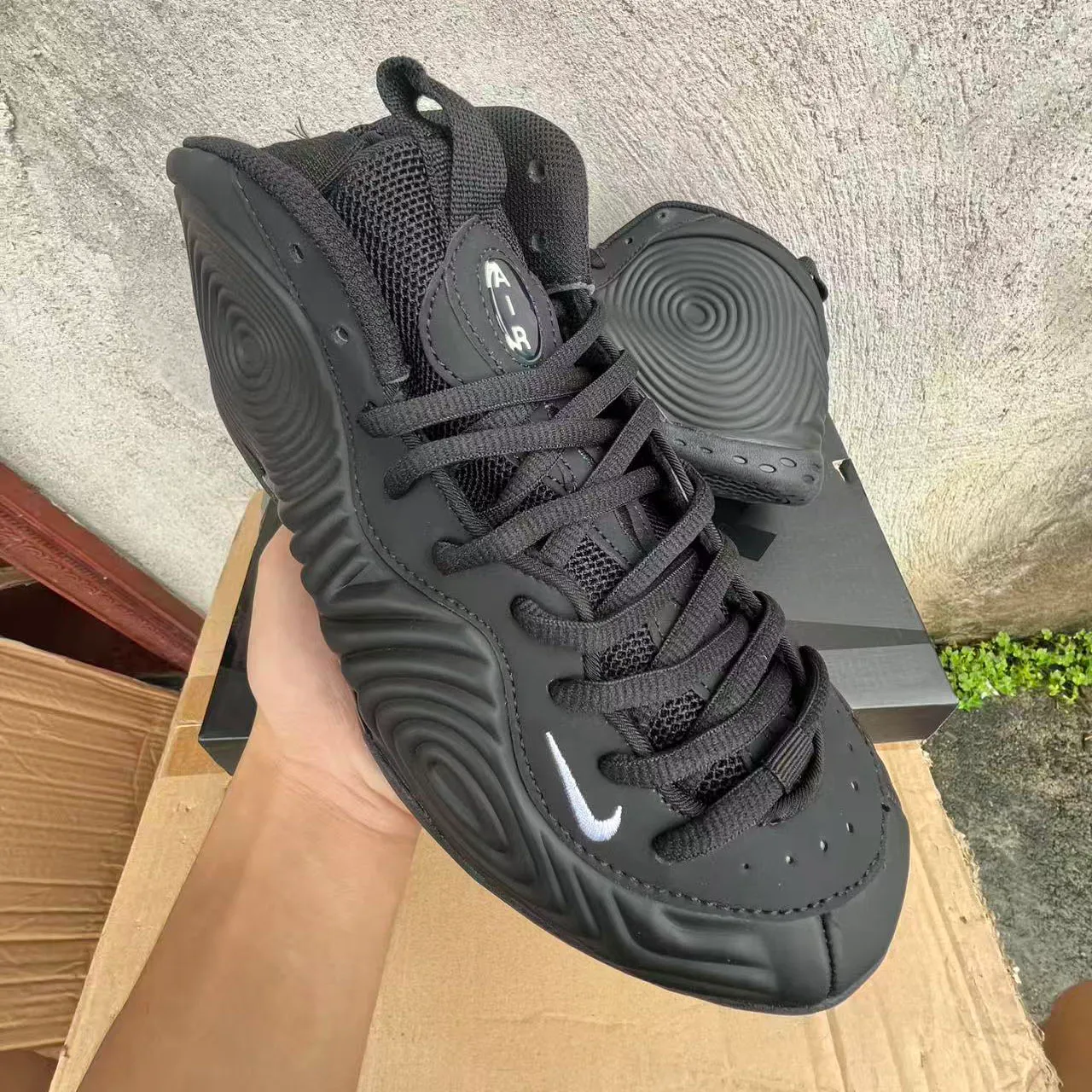 Air Foamposite One Comme des Garcons Homme Plus Black Shoes Sneakers - nk0005285 - Image 4