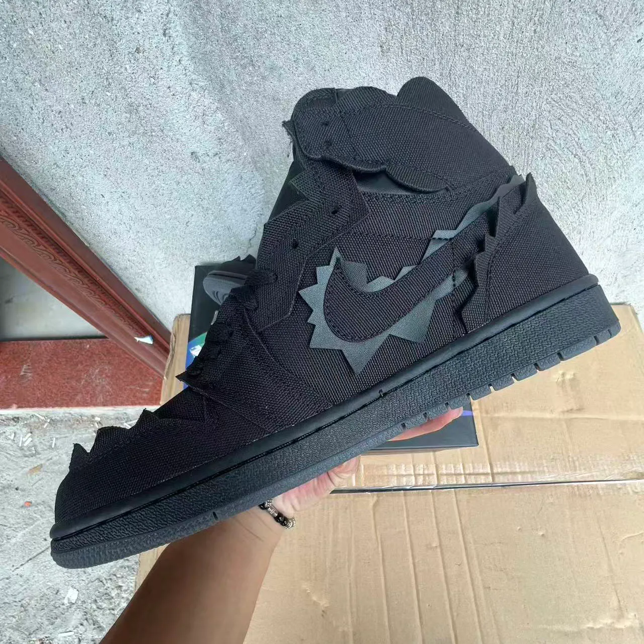 J Balvin x AJ 1 "Black" Shoes Sneakers – nk0005300 - Image 4