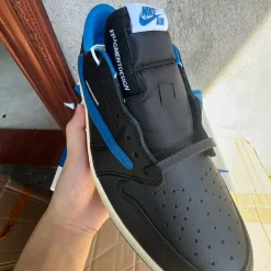 Fragment x Travis Scott x AJ 1 Low 3.0 "Black and White Blue" Shoes Sneakers – nk0005308 - Image 4
