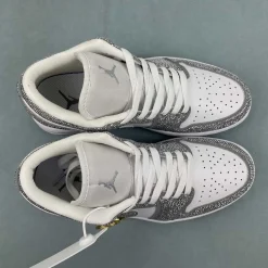 AJ 1 low customized with silver Swarovski crystal Shoes Sneakers – nk0005309 - Image 8
