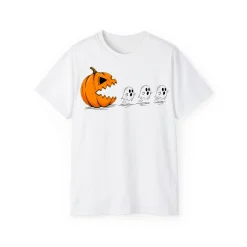 Halloween Pumpkin Chasing Ghost T-Shirt - POD0004 - Image 3