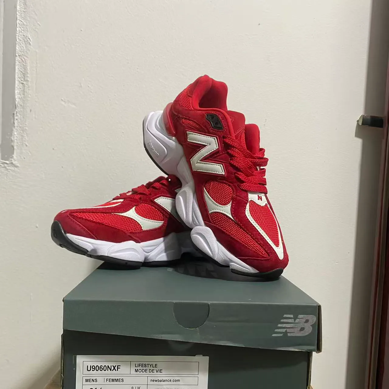 NB 9060 Crimson Red White Shoes Sneakers - nk0005370 - Image 3