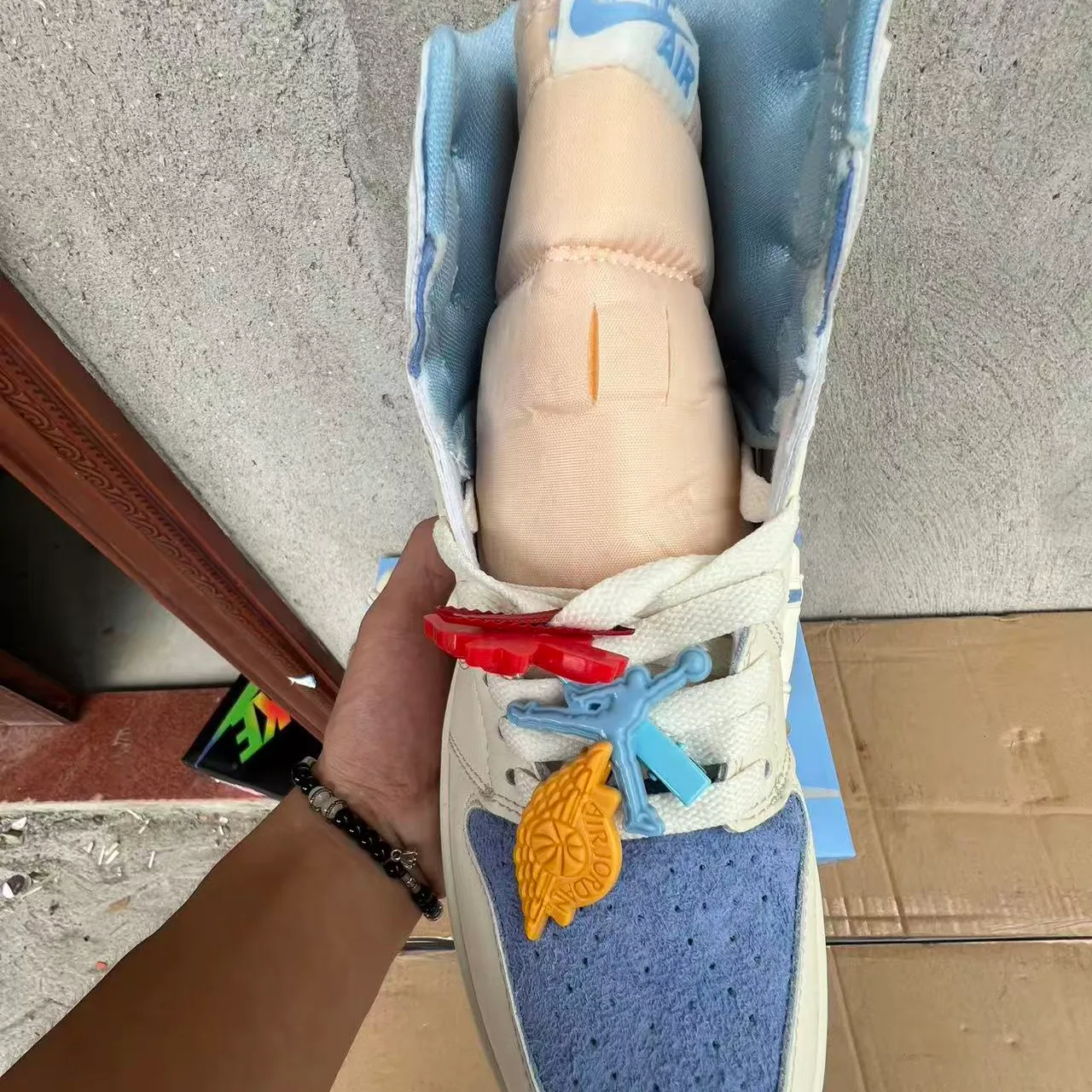 AJ 1 High OG Psychic Blue and Pale Ivory Shoes Sneakers – nk0005386 - Image 6