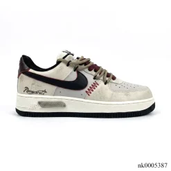 AF 1 Cream and Burgundy Shoes Sneakers - nk0005387