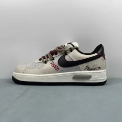 AF 1 Cream and Burgundy Shoes Sneakers - nk0005387 - Image 4