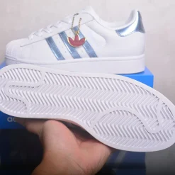 AD Superstar White Silver Metallic Shoes Sneakers - nk0005445 - Image 8