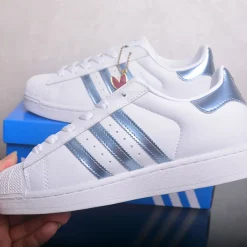 AD Superstar White Silver Metallic Shoes Sneakers - nk0005445 - Image 9