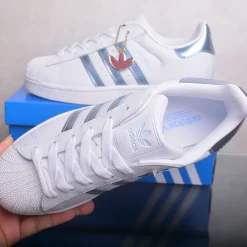 AD Superstar White Silver Metallic Shoes Sneakers - nk0005445 - Image 10