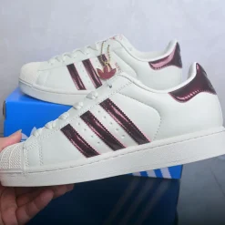 AD Superstar II Off White / Maroon / Gold Metallic Shoes Sneakers - nk0005446 - Image 10
