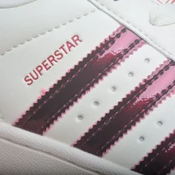 AD Superstar II Off White / Maroon / Gold Metallic Shoes Sneakers - nk0005446 - Image 7