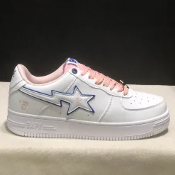 A Bathing Ape Bape Sta BAPY White Pink Shoes Sneakers - nk0005513 - Image 3
