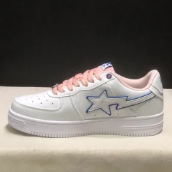 A Bathing Ape Bape Sta BAPY White Pink Shoes Sneakers - nk0005513 - Image 4