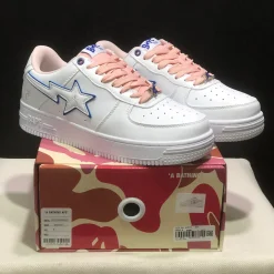 A Bathing Ape Bape Sta BAPY White Pink Shoes Sneakers - nk0005513 - Image 5