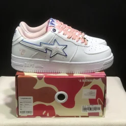 A Bathing Ape Bape Sta BAPY White Pink Shoes Sneakers - nk0005513 - Image 6
