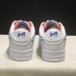 A Bathing Ape Bape Sta BAPY White Pink Shoes Sneakers - nk0005513 - Image 7