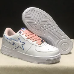 A Bathing Ape Bape Sta BAPY White Pink Shoes Sneakers - nk0005513 - Image 8