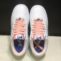 A Bathing Ape Bape Sta BAPY White Pink Shoes Sneakers - nk0005513 - Image 9