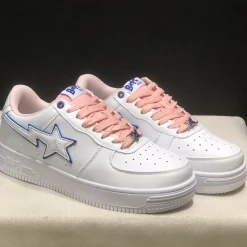 A Bathing Ape Bape Sta BAPY White Pink Shoes Sneakers - nk0005513 - Image 10
