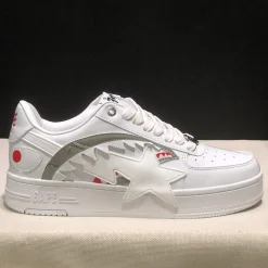 A Bathing Ape Bape Sta OS Shark White Shoes Sneakers - nk0005514 - Image 3