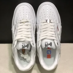 A Bathing Ape Bape Sta OS Shark White Shoes Sneakers - nk0005514 - Image 8