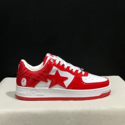 A Bathing Ape Bape Sta Patent Leather White Red (2023) Shoes Sneakers - nk0005516 - Image 3
