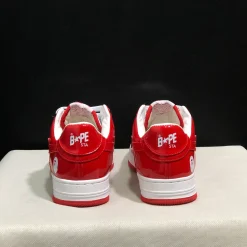 A Bathing Ape Bape Sta Patent Leather White Red (2023) Shoes Sneakers - nk0005516 - Image 7