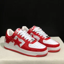 A Bathing Ape Bape Sta Patent Leather White Red (2023) Shoes Sneakers - nk0005516 - Image 10