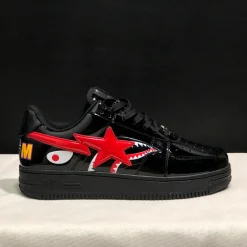 A Bathing Ape Bape Sta Low Shark Black Shoes Sneakers - nk0005517 - Image 4