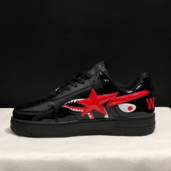 A Bathing Ape Bape Sta Low Shark Black Shoes Sneakers - nk0005517 - Image 5