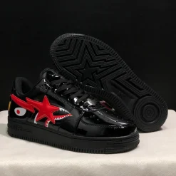 A Bathing Ape Bape Sta Low Shark Black Shoes Sneakers - nk0005517 - Image 7