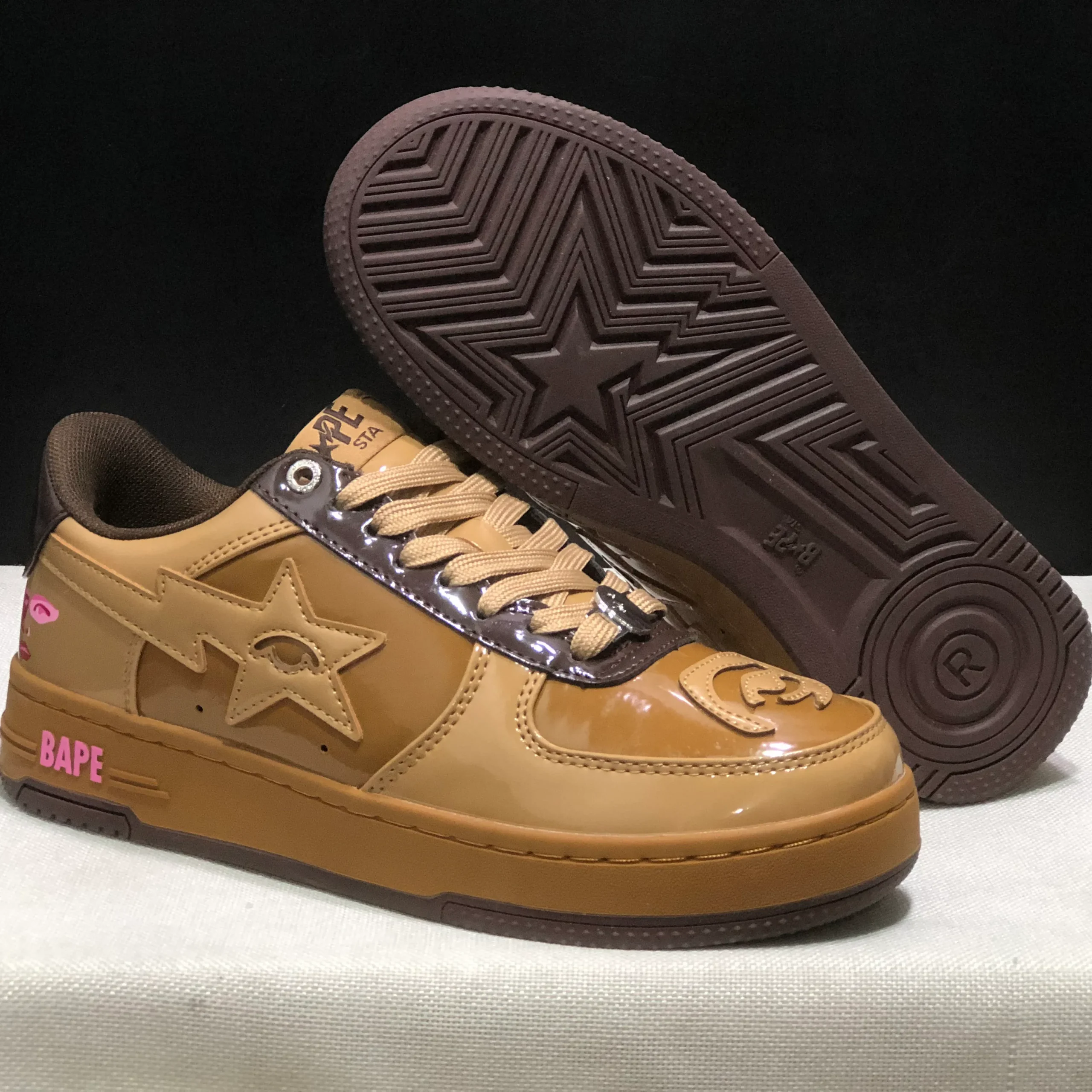 A Bathing Ape Bape Sta KidSuper Brown Shoes Sneakers - nk0005519 - Image 7