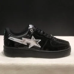A Bathing Ape Bape Sta #2 Black White Shoes Sneakers - nk0005520 - Image 3