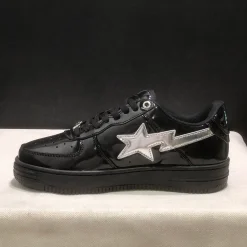 A Bathing Ape Bape Sta #2 Black White Shoes Sneakers - nk0005520 - Image 4