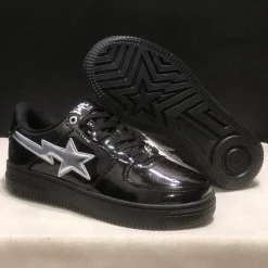 A Bathing Ape Bape Sta #2 Black White Shoes Sneakers - nk0005520 - Image 6