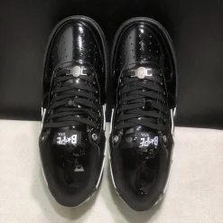 A Bathing Ape Bape Sta #2 Black White Shoes Sneakers - nk0005520 - Image 7