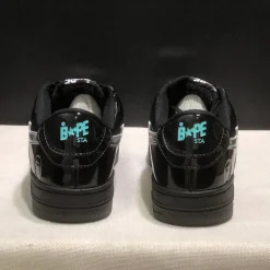 A Bathing Ape Bape Sta #2 Black White Shoes Sneakers - nk0005520 - Image 8