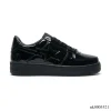 A Bathing Ape Bape Sta Low Patent Black Shoes Sneakers - nk0005521