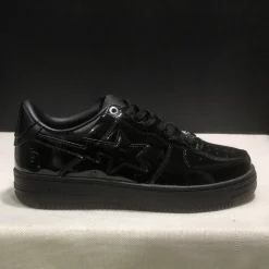 A Bathing Ape Bape Sta Low Patent Black Shoes Sneakers - nk0005521 - Image 3