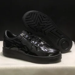 A Bathing Ape Bape Sta Low Patent Black Shoes Sneakers - nk0005521 - Image 6