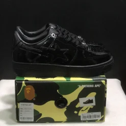 A Bathing Ape Bape Sta Low Patent Black Shoes Sneakers - nk0005521 - Image 9